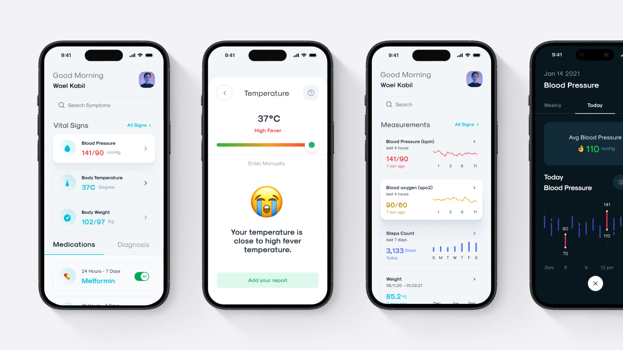Cura app preview for mental health monitoring