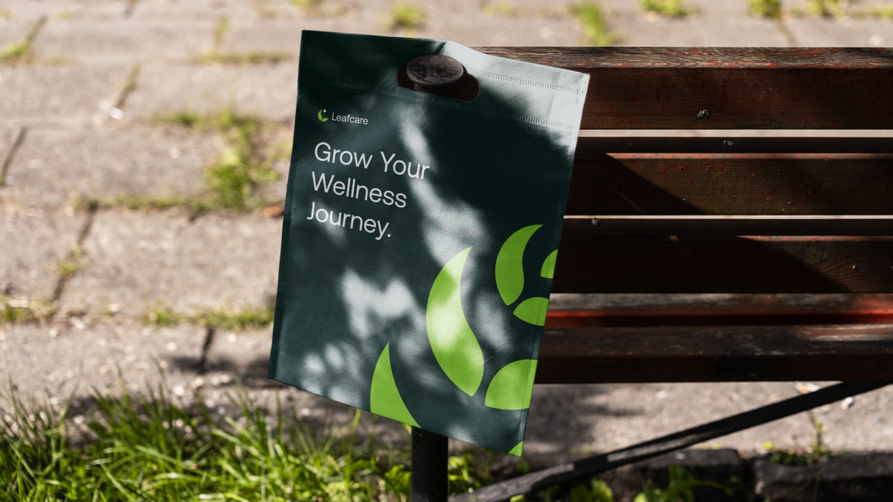 Leafcare mobile wellness app interface